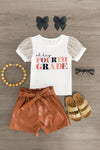 "Oh Hey Pre-K - 6th Grade" Pleather Short Set - Sparkle in Pink