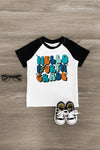 "Hello Preschool - Fifth Grade" Black & White Top - Sparkle in Pink