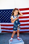 Stars & Stripes Sequin Denim Overalls | Sparkle in Pink