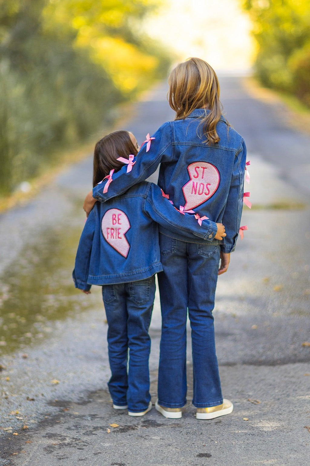 "Best Friends" Denim Jacket | Sparkle in Pink