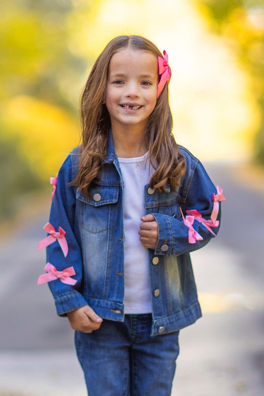 "Best Friends" Denim Jacket | Sparkle in Pink