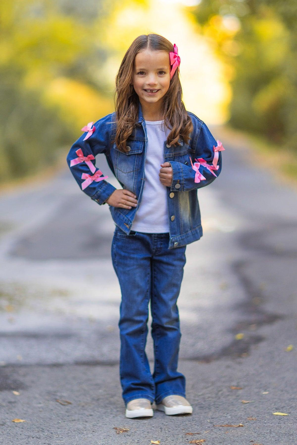 "Best Friends" Denim Jacket | Sparkle in Pink