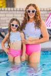 Mom & Me - Hot Pink Stripe Bikini