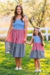 Mom & Me - Red White & Blue Gingham Dress | Sparkle in Pink