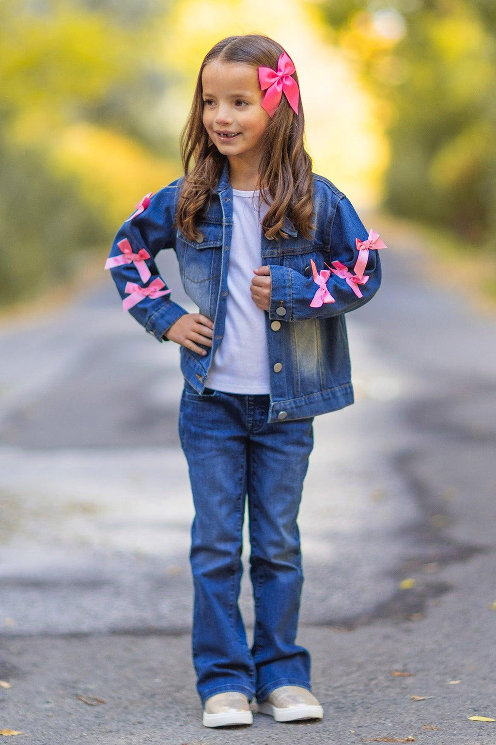 "Best Friends" Denim Jacket | Sparkle in Pink
