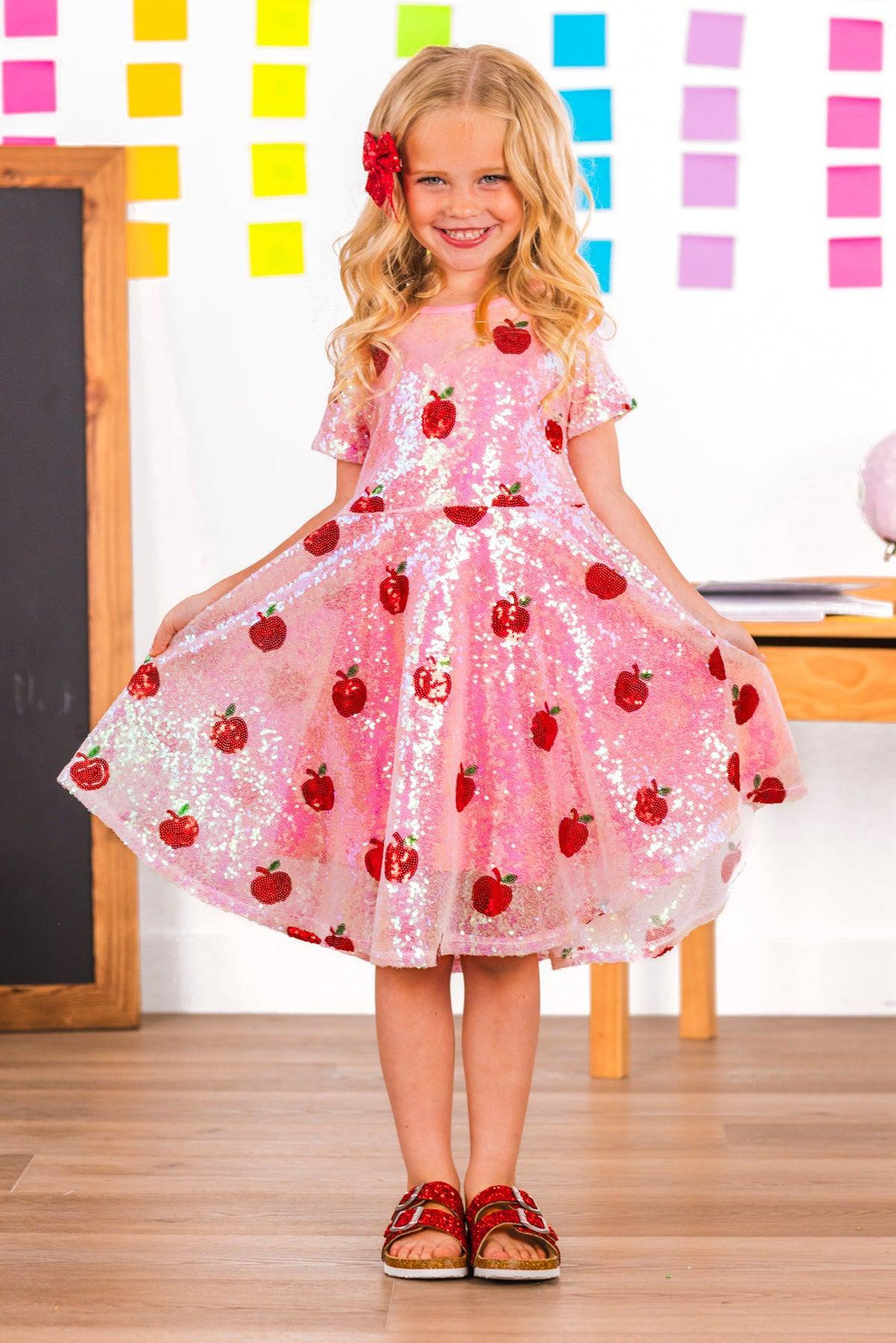 Mom & Me - Pink Sequin Apple Dress | Sparkle in Pink
