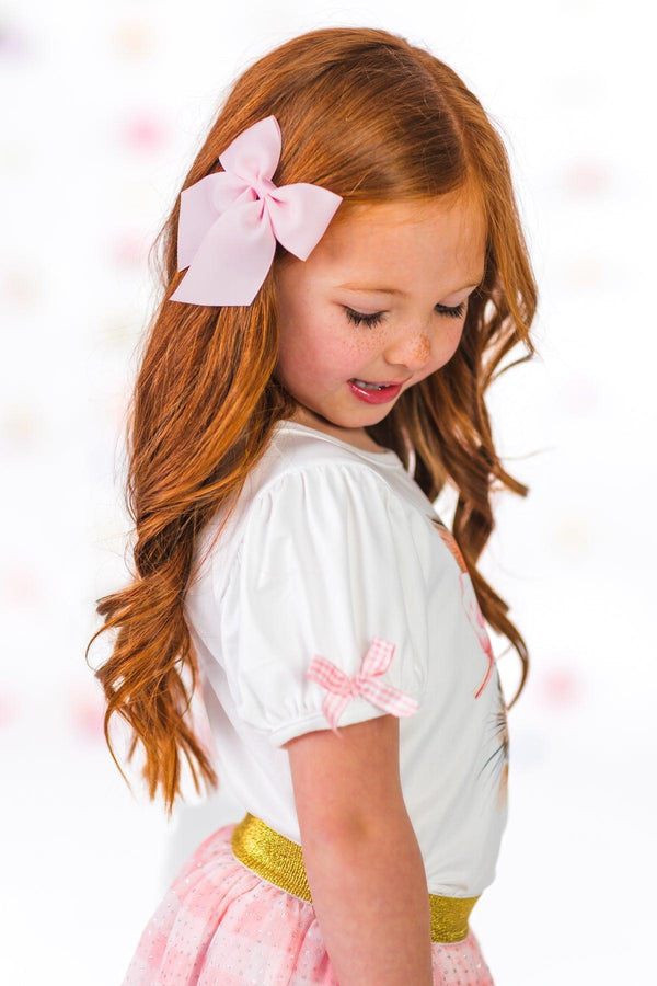 Bunny Bows Pink Glitter Skirt Set | Sparkle in Pink