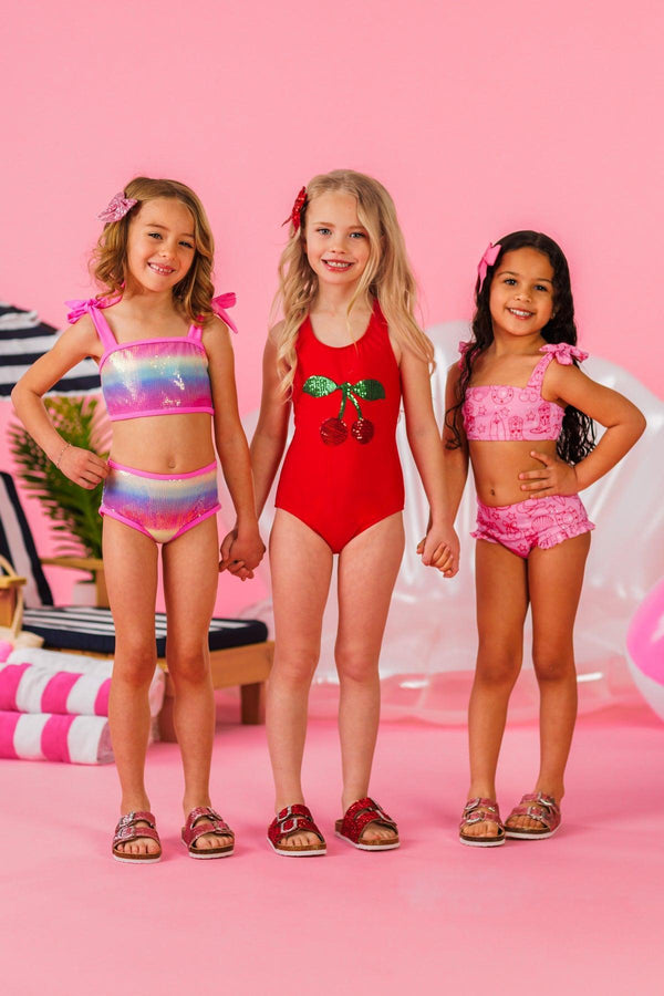 Cherry Sequin Swimsuit | Sparkle in Pink