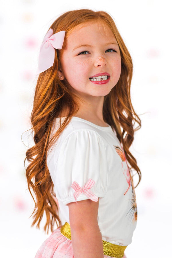 Bunny Bows Pink Glitter Skirt Set | Sparkle in Pink