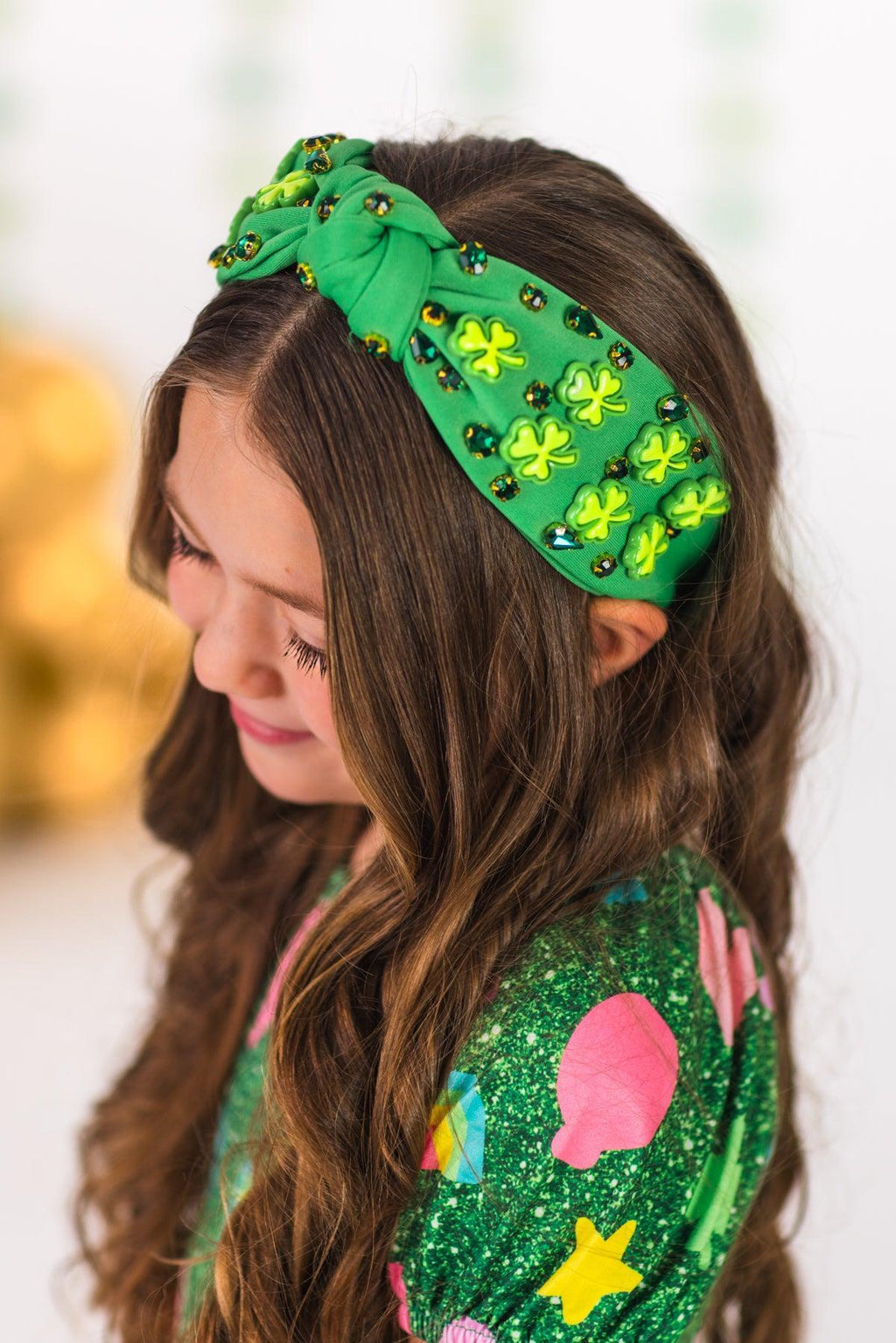 Shamrock Gemstone Headband | Sparkle in Pink