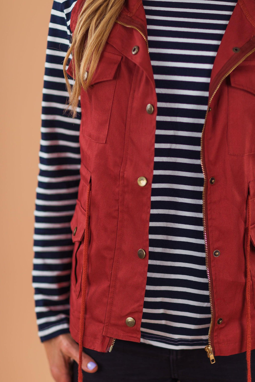 Mom & Me - Stripe Vest Set - Rust | Sparkle in Pink