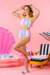 Mom & Me - Pastel Stripe Bikini | Sparkle in Pink