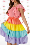 Mom & Me - Rainbow Pastel Ruffle Dress | Sparkle in Pink