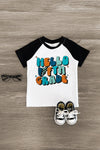 "Hello Preschool - Fifth Grade" Black & White Top - Sparkle in Pink