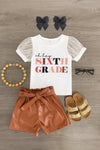 "Oh Hey Pre-K - 6th Grade" Pleather Short Set - Sparkle in Pink