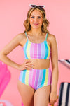 Mom & Me - Pastel Stripe Bikini | Sparkle in Pink