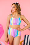 Mom & Me - Pastel Stripe Bikini | Sparkle in Pink