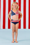 Abstract American Flag Family Swimsuits | Sparkle in Pink