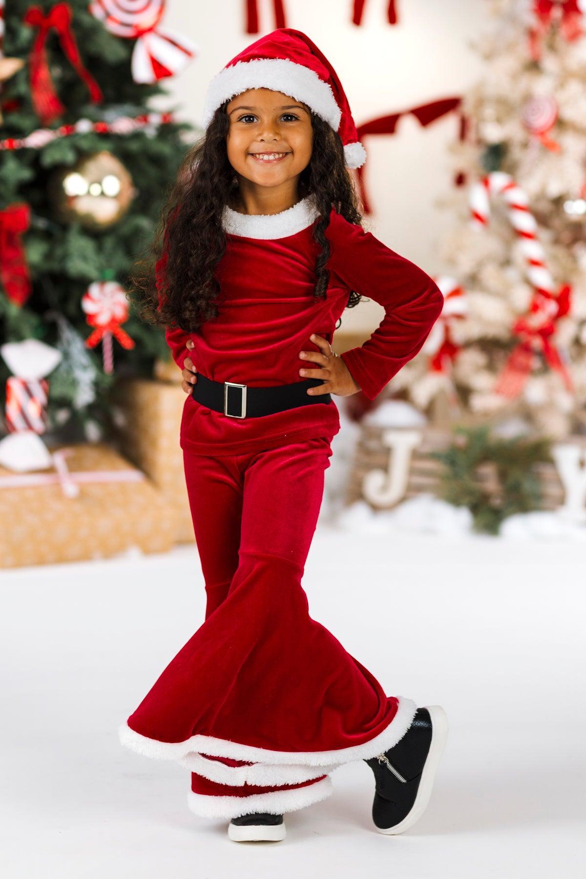 Santa Claus Bell Bottom 4 Piece Set | Sparkle in Pink