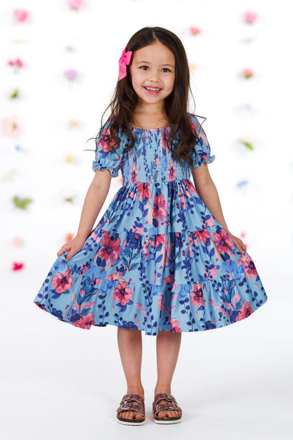 Mom & Me - Blue & Pink Floral Dress MOM-2X Mom & Me - Blue & Pink Floral Dress MOM-2X