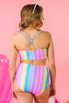 Mom & Me - Pastel Stripe Bikini | Sparkle in Pink