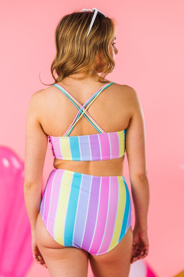 Mom & Me - Pastel Stripe Bikini | Sparkle in Pink