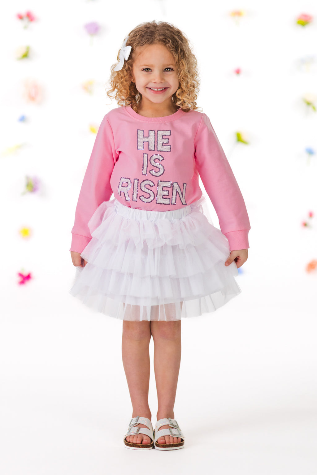 Mom & Me - "He Is Risen" Top & Skirt Set | Sparkle in Pink