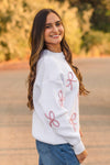 Mom & Me - White & Pink Bow Knit Sweater | Sparkle in Pink