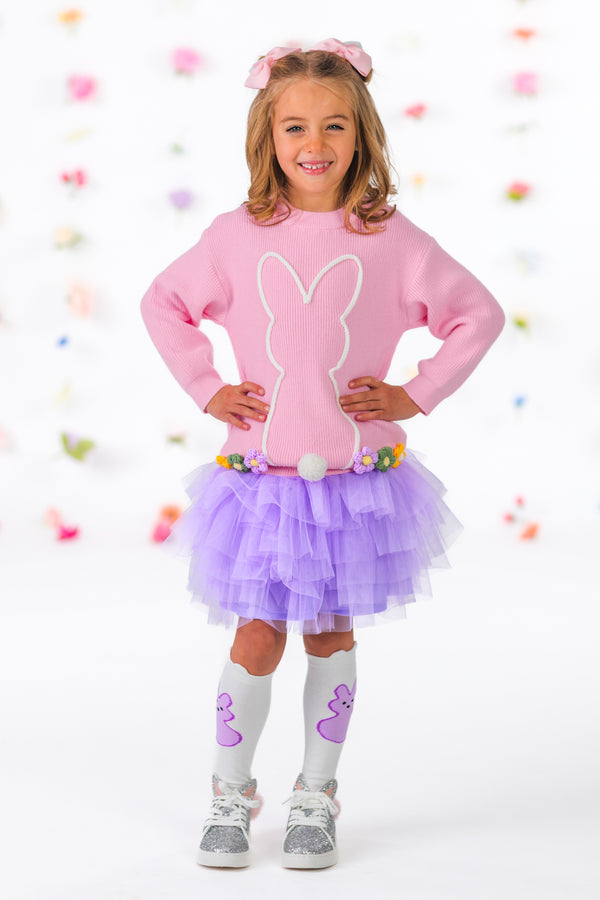 Knit Bunny Sweater Tutu Skirt Set | Sparkle in Pink