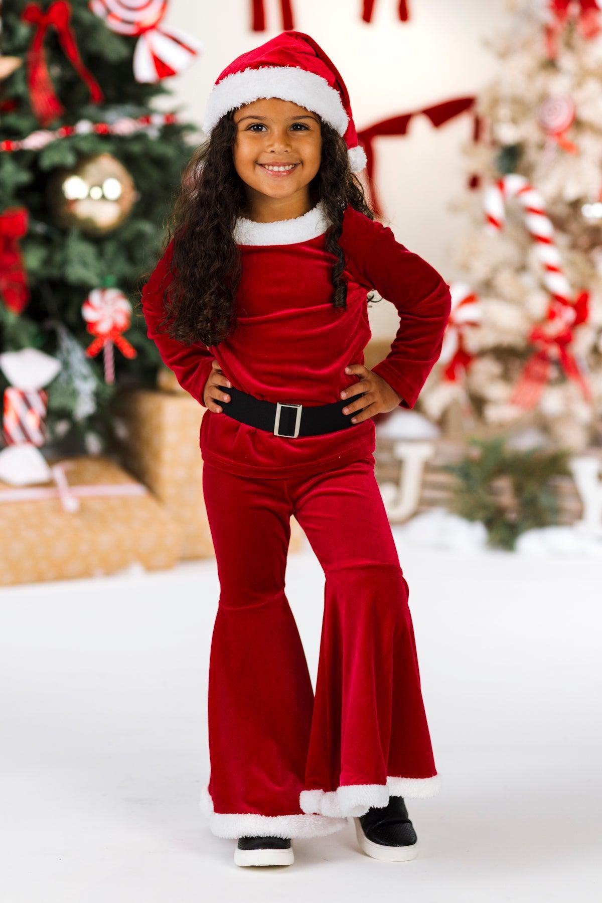 Santa Claus Bell Bottom 4 Piece Set | Sparkle in Pink