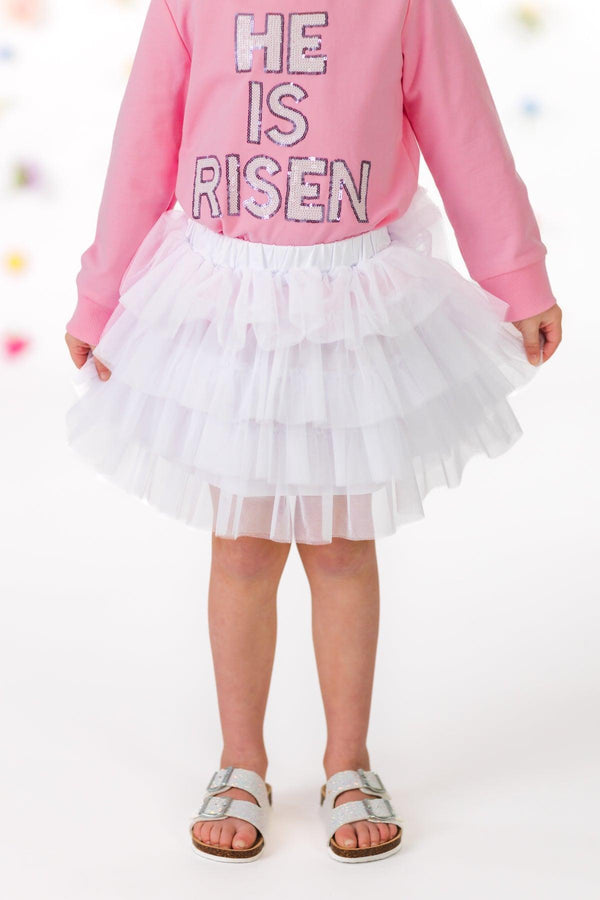Mom & Me - "He Is Risen" Top & Skirt Set | Sparkle in Pink