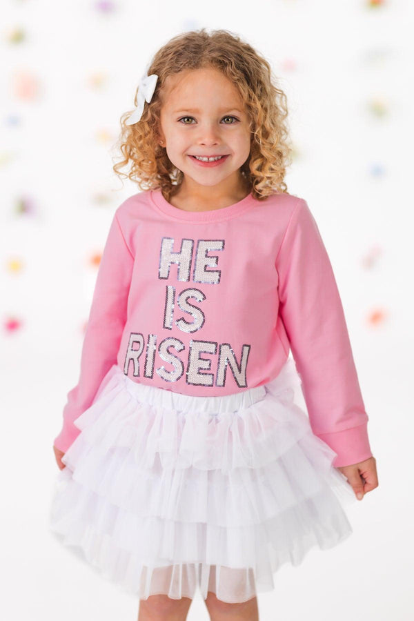 Mom & Me - "He Is Risen" Top & Skirt Set | Sparkle in Pink