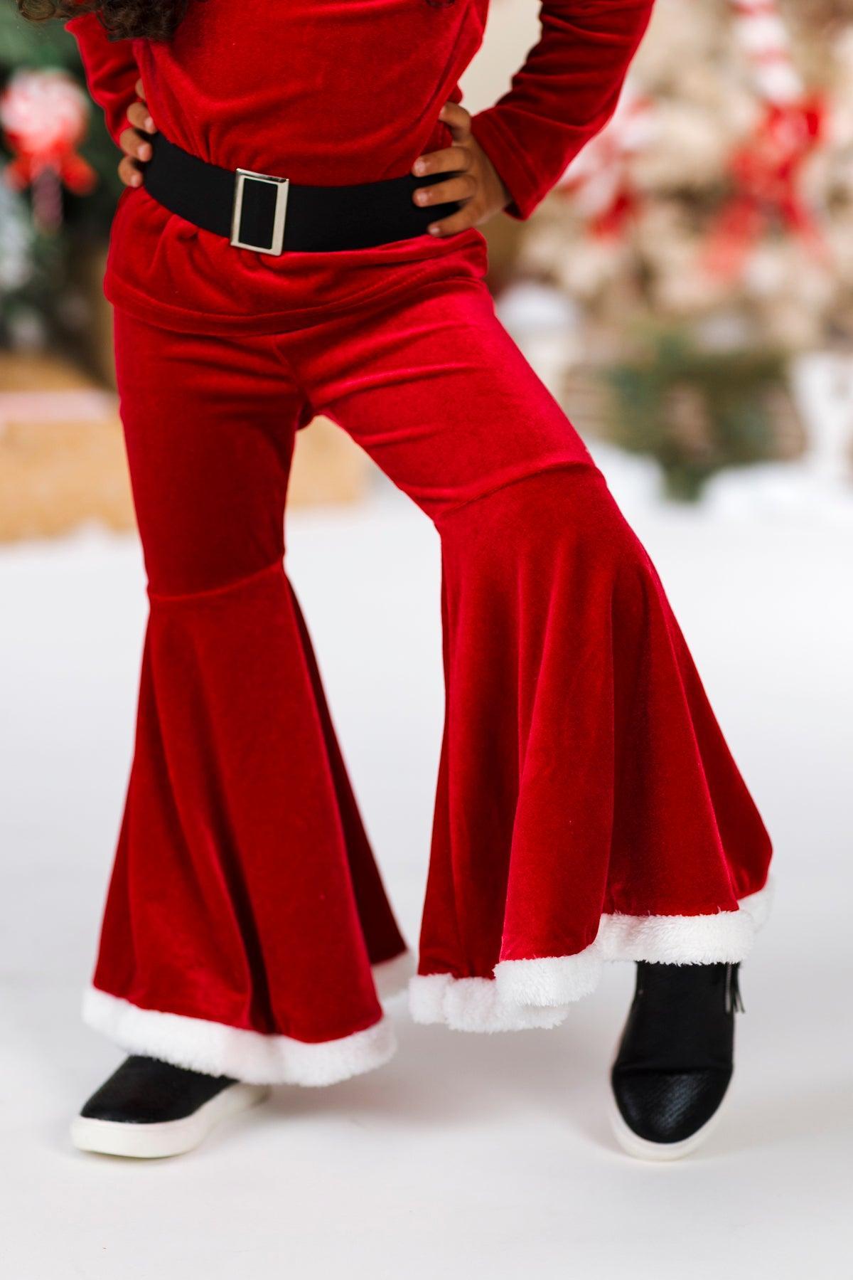 Santa Claus Bell Bottom 4 Piece Set | Sparkle in Pink