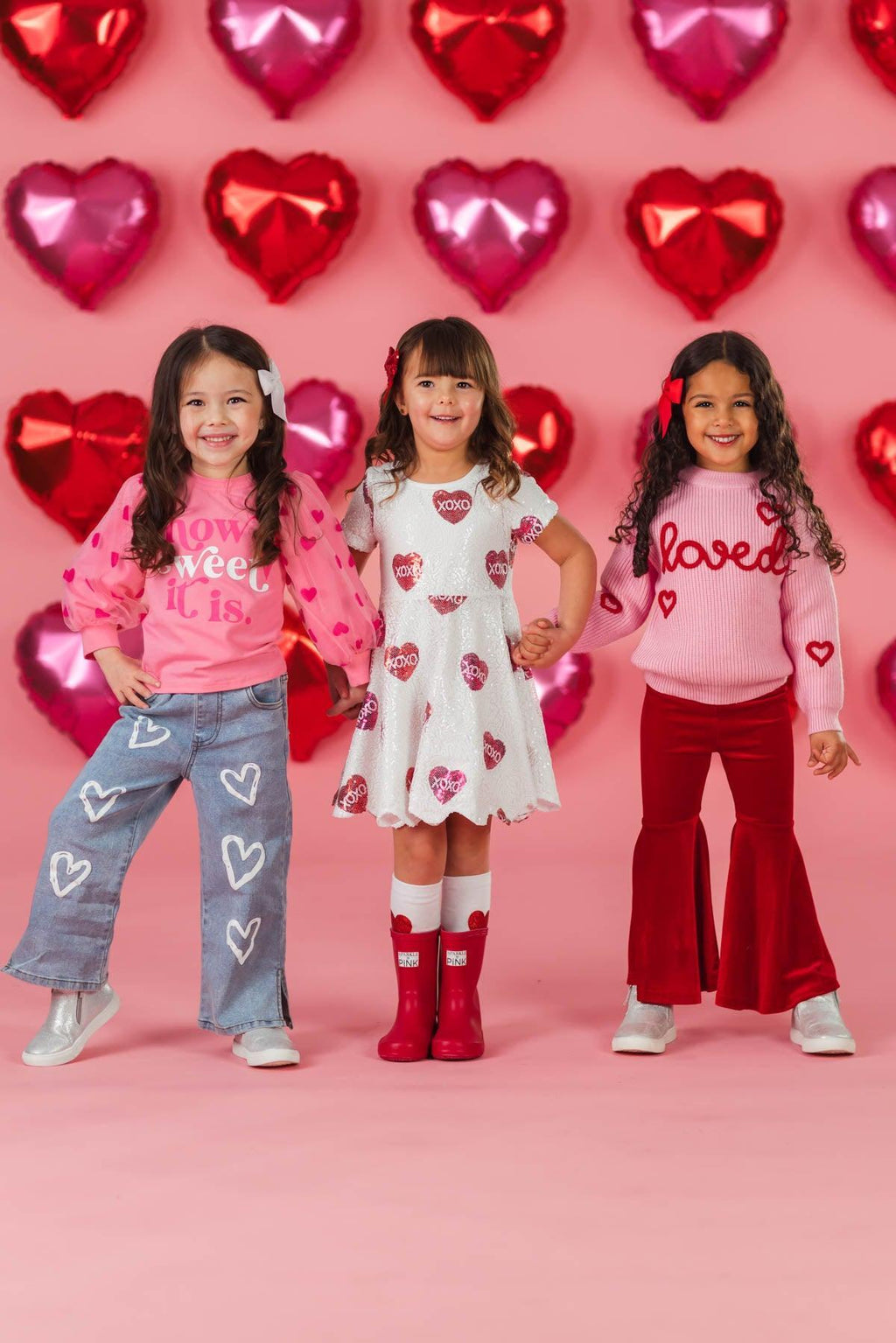 "How Sweet It Is" Heart Denim Pant Set