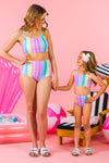 Mom & Me - Pastel Stripe Bikini | Sparkle in Pink