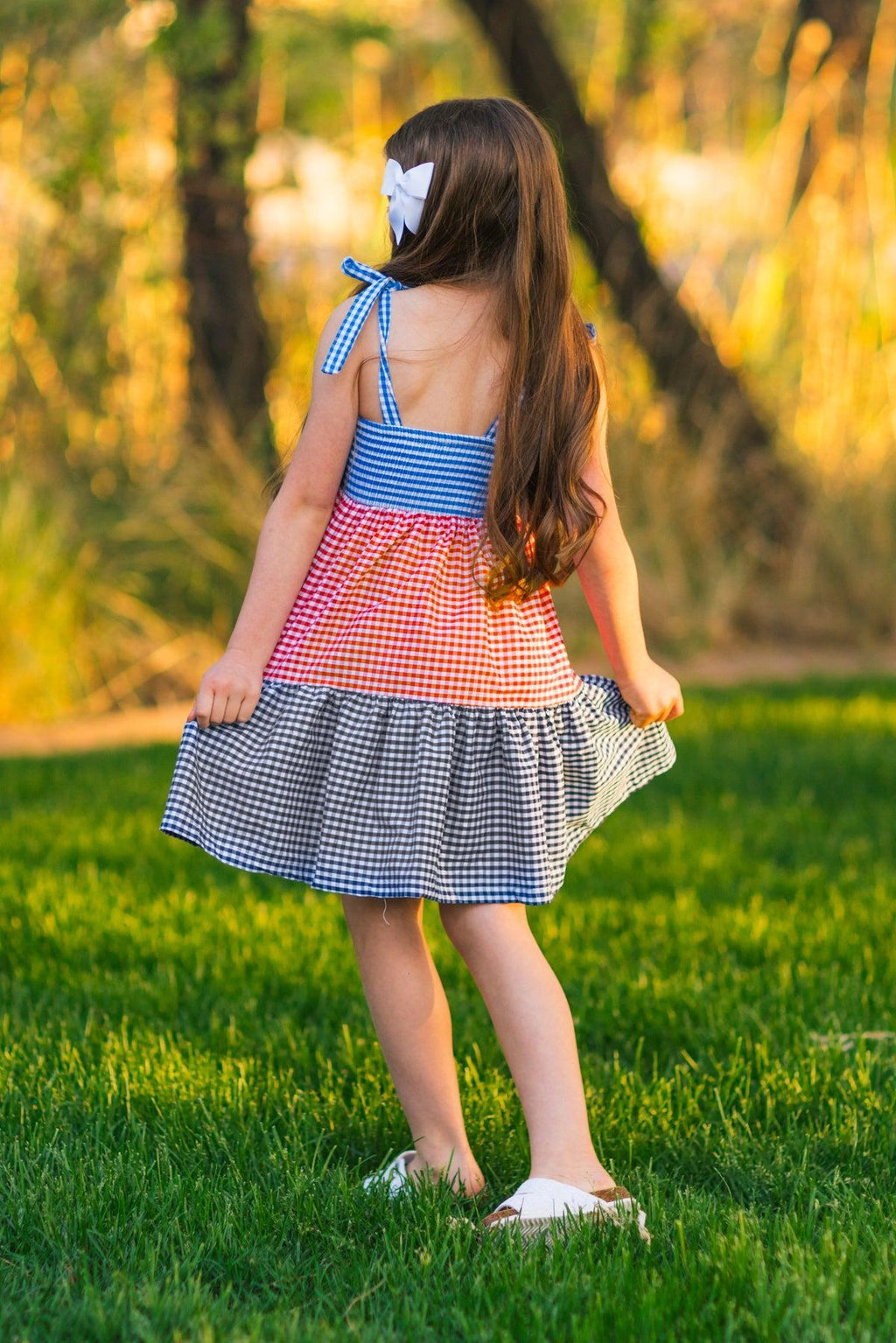 Mom & Me - Red White & Blue Gingham Dress | Sparkle in Pink