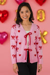 Mom & Me - Pink Heart & Bow Sweater Cardigan | Sparkle in Pink