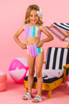 Mom & Me - Pastel Stripe Bikini | Sparkle in Pink