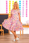 Mom & Me - Pink Glitter Crayon Dress | Sparkle in Pink