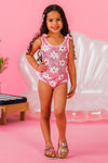 Pink Flower Sequin Swimsuit | Sparkle in Pink