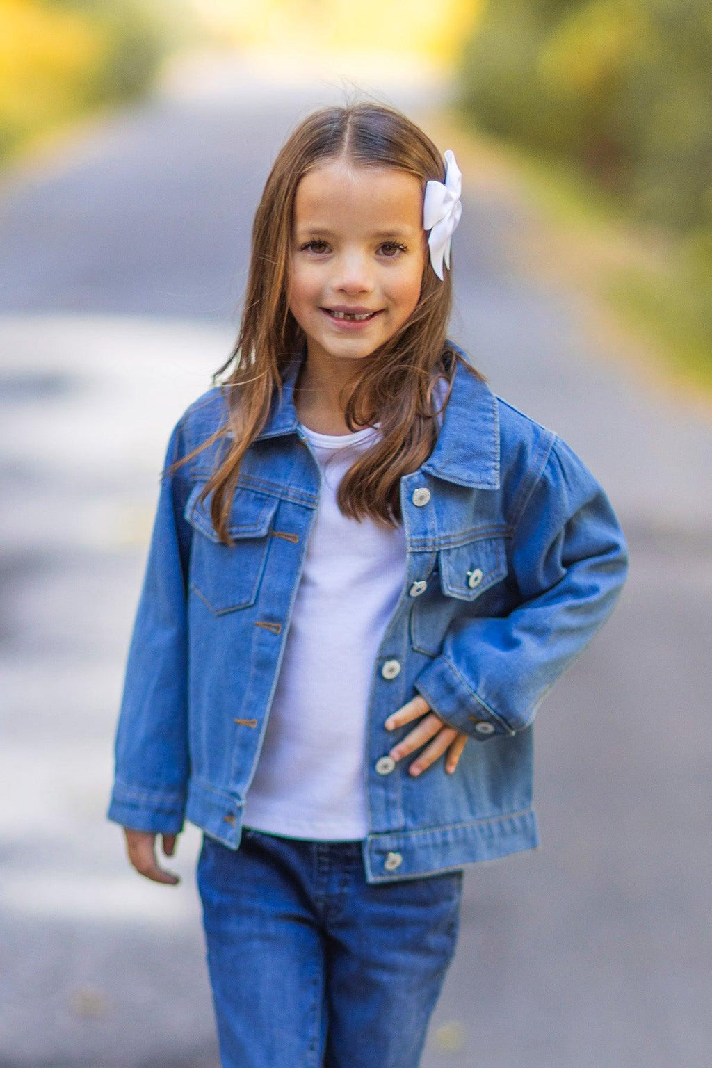 "Big Sis, Lil Sis, Big Bro, Lil Bro" Denim Jacket