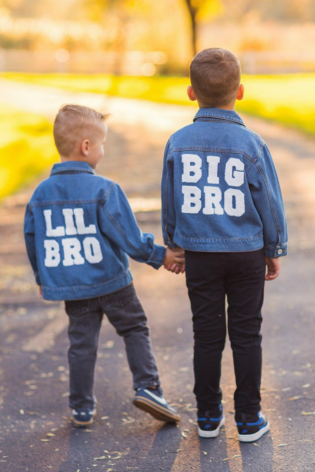 "Big Sis, Lil Sis, Big Bro, Lil Bro" Denim Jacket