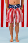 Abstract American Flag Family Swimsuits | Sparkle in Pink