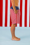 Abstract American Flag Family Swimsuits | Sparkle in Pink