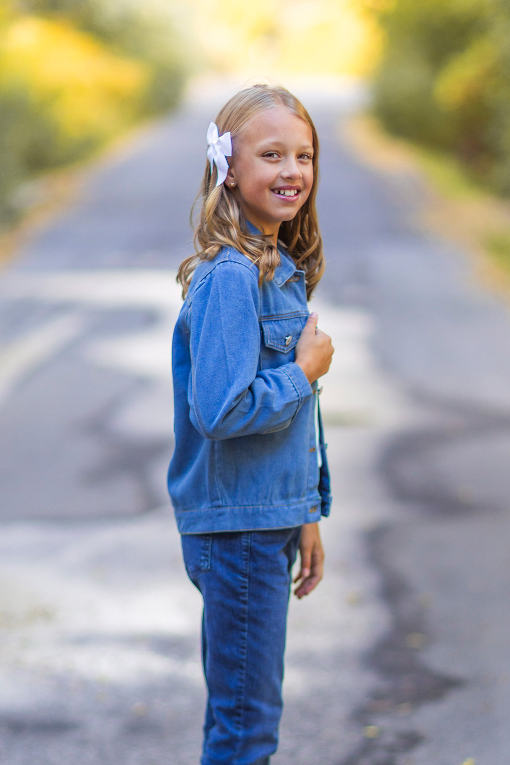 "Big Sis, Lil Sis, Big Bro, Lil Bro" Denim Jacket