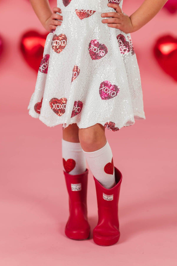 xoxo pink dress Blush Pink Chenille XOXO Valentines Day Dress