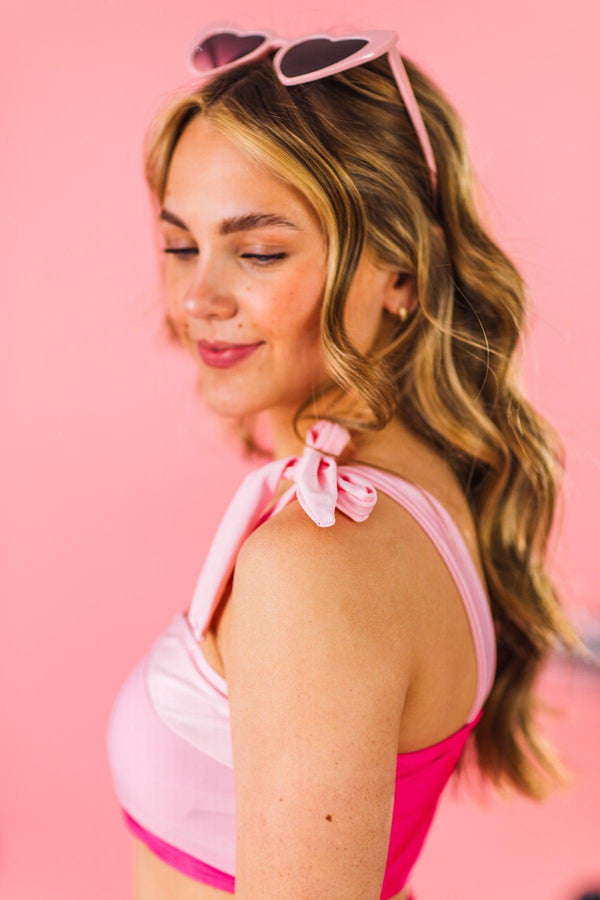 Mom & Me - Pink Colorblock Bikini | Sparkle in Pink