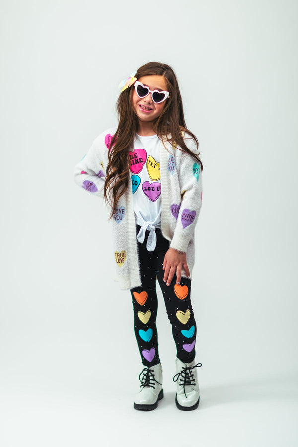Rainbow Candy Hearts Legging Set | Sparkle in Pink
