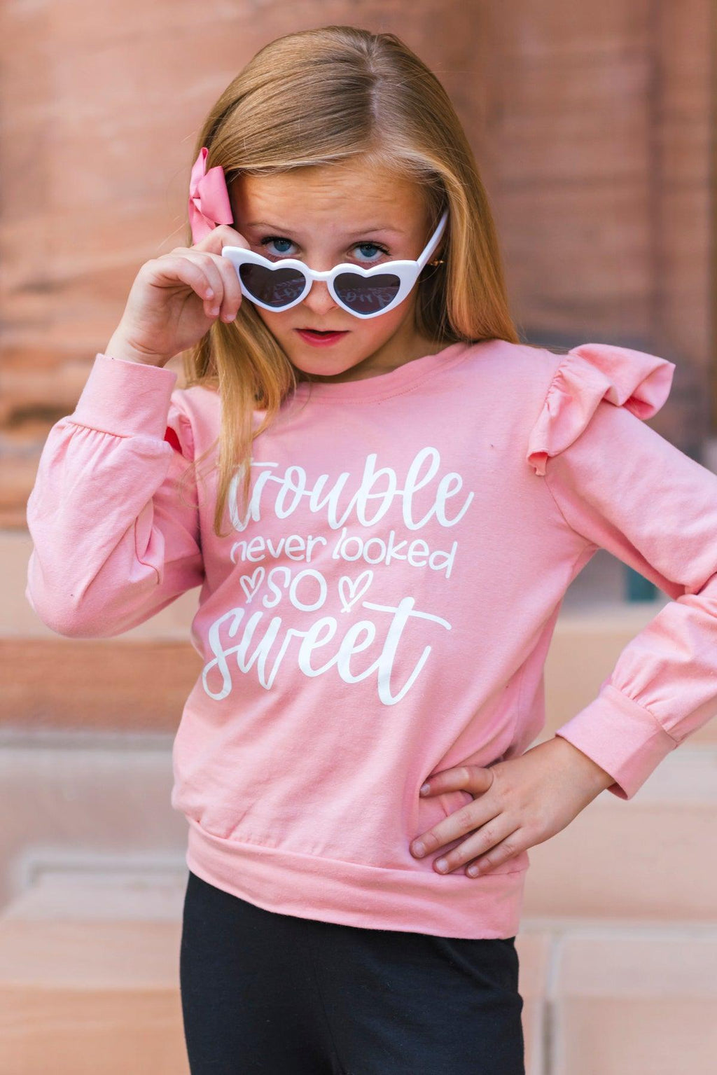 "Trouble Never Looked So Sweet" Legging Set | Sparkle in Pink