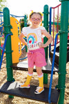 "Preschool - Fifth Grade" Rainbow Short Set | Sparkle in Pink
